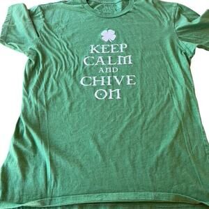Chive retro men’s size L chive on T-shirt, green